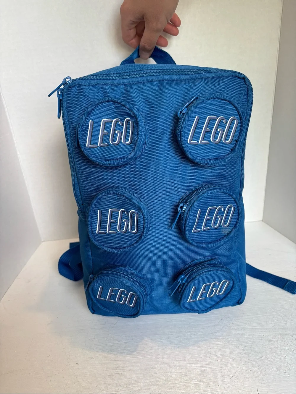 LEGO Kids Backpack Blue Brick With Pockets Bag Vintage 2007